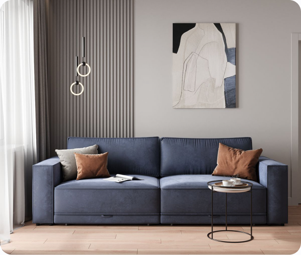A living room remodeled by Deep Blue Construction