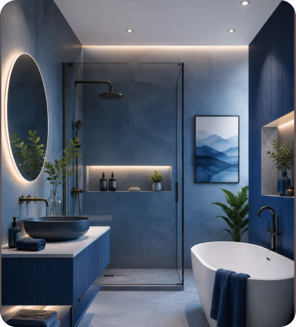 A bathroom renovation by Deep Blue Construction